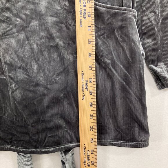 Vintage NWT Express Medium Gray Velvet Stretch Wrap Tie Back Fitted Top Y2K - Picture 5 of 10